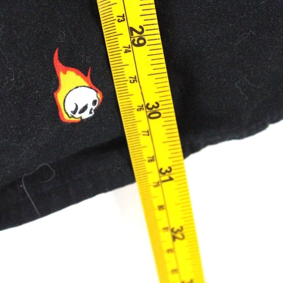 Vintage Molokai Shirt Men Black Button Down Skull Fire Graphic Collared Size 2XL - Picture 8 of 8